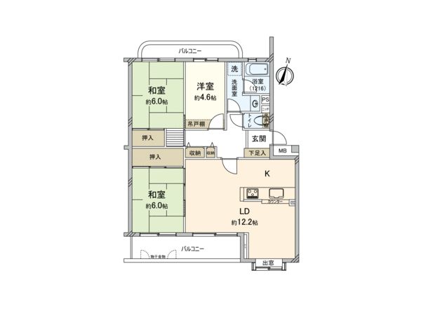 レクオス柏 間取図(平面図) レクオス柏 間取図(平面図)