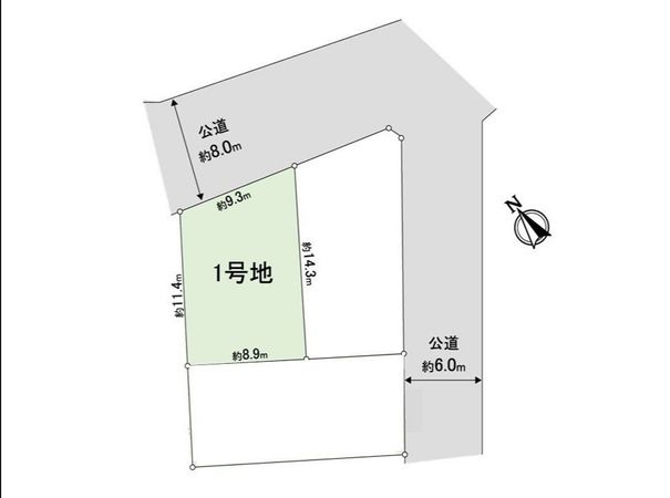 三郷市戸ケ崎1丁目 土地 1号地 区画図 三郷市戸ケ崎1丁目 土地 1号地 区画図