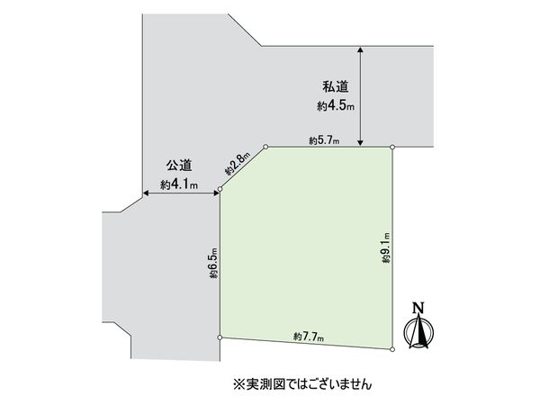 柏市弥生町 土地 区画図