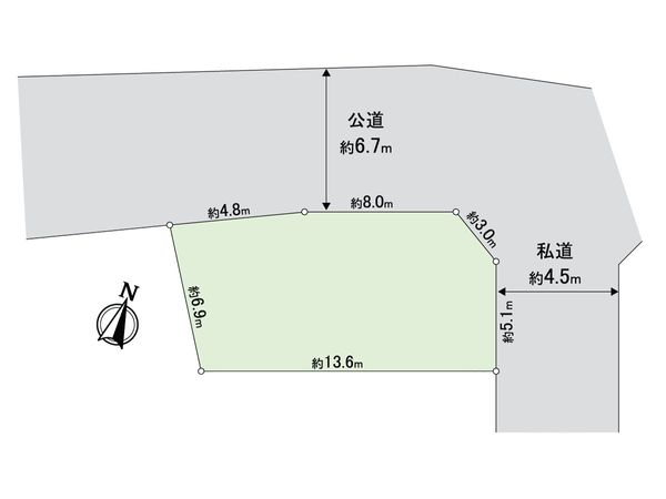 松戸市根本 土地 区画図 松戸市根本 土地 区画図