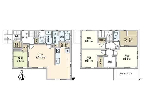 柏市光ケ丘2丁目 戸建 間取図(平面図) 柏市光ケ丘2丁目 戸建 間取図(平面図)