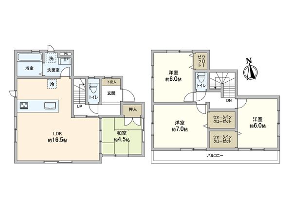 松戸市五香3丁目 戸建 間取図(平面図)