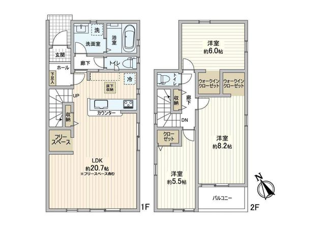 松戸市常盤平双葉町 戸建 間取図(平面図) 間取図(平面図)