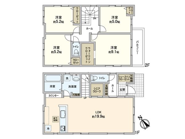三郷市戸ケ崎1丁目 新築戸建 3号棟 間取図(平面図)