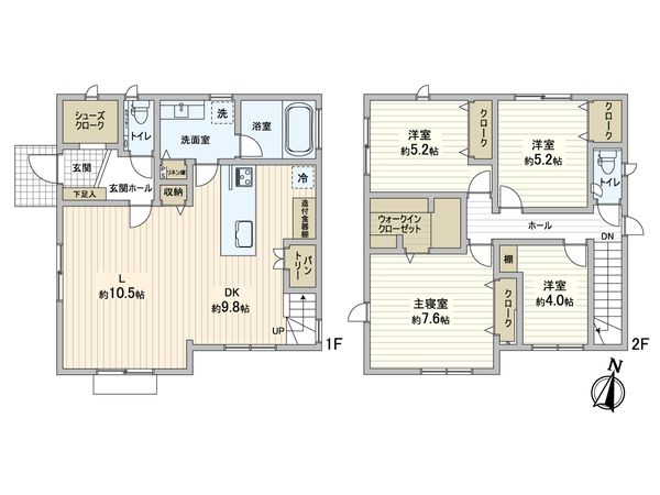 松戸市小金原8丁目 戸建 間取図(平面図) 松戸市小金原8丁目 戸建 間取図(平面図)