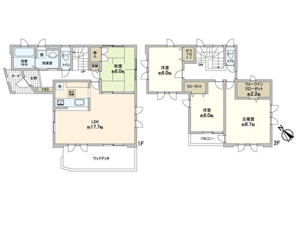 松戸市日暮7丁目 戸建 間取図(平面図) 松戸市日暮7丁目 戸建 間取図(平面図)
