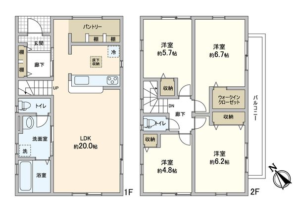 松戸市常盤平西窪町 新築戸建 間取図(平面図)