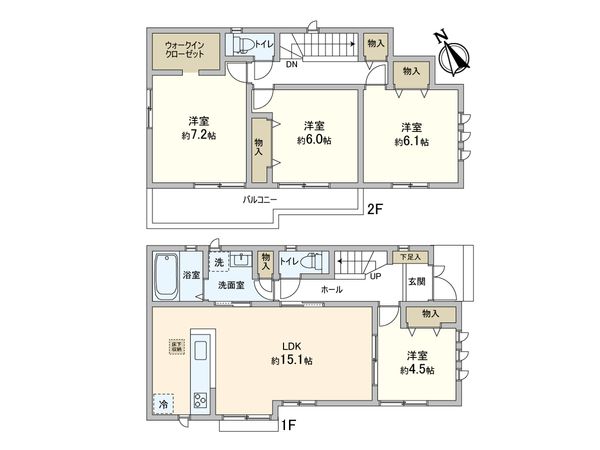 松戸市五香4丁目 新築戸建 間取図(平面図)