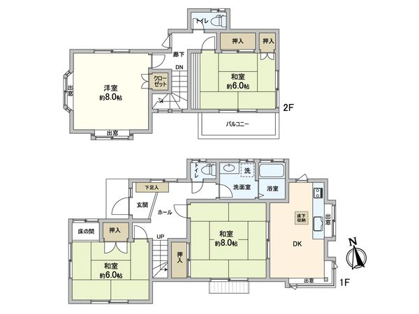 松戸市六高台8丁目 戸建 間取図(平面図) 松戸市六高台8丁目 戸建 間取図(平面図)