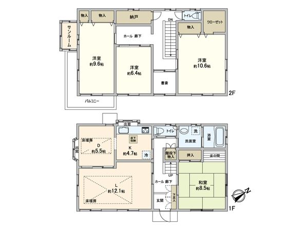 松戸市緑ケ丘1丁目 戸建 間取図(平面図) 松戸市緑ケ丘1丁目 戸建 間取図(平面図)