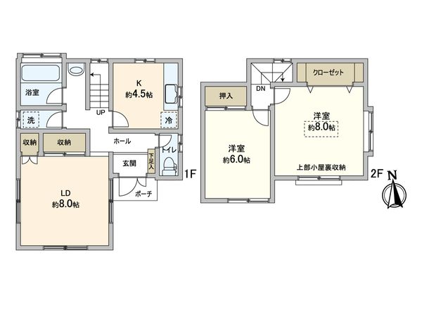 松戸市古ケ崎4丁目 戸建 間取図(平面図) 松戸市古ケ崎4丁目 戸建 間取図(平面図)