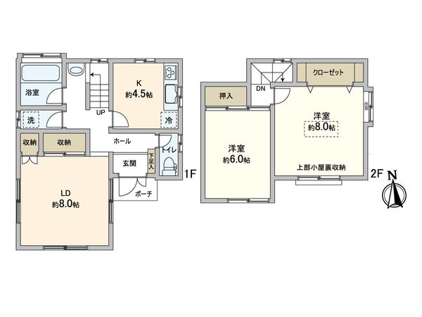松戸市古ケ崎4丁目 戸建 間取図(平面図)