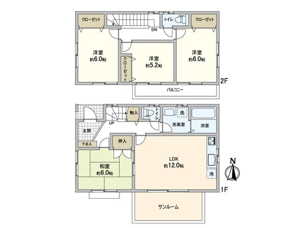 松戸市古ケ崎3丁目 戸建 間取図(平面図)