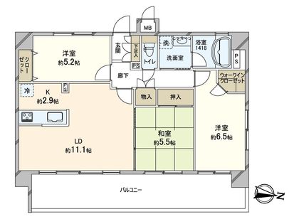 コニファーコート松飛台 間取図(平面図)