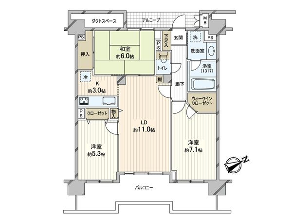 ヴェラハイツ松戸岩瀬 間取図(平面図) ヴェラハイツ松戸岩瀬 間取図(平面図)