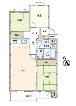 サングリーン松戸 B号棟 間取図(平面図)