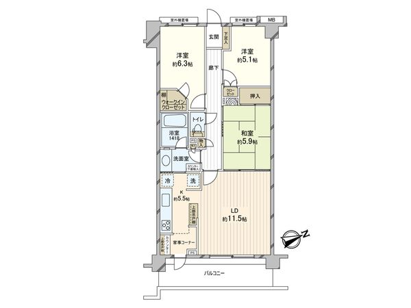藤和シティホームズ柏 間取図(平面図) 藤和シティホームズ柏 間取図(平面図)