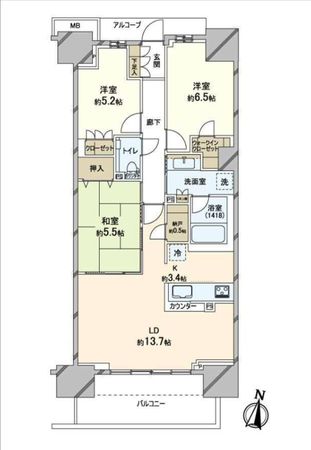 プラウド松戸 間取図(平面図) プラウド松戸 間取図(平面図)