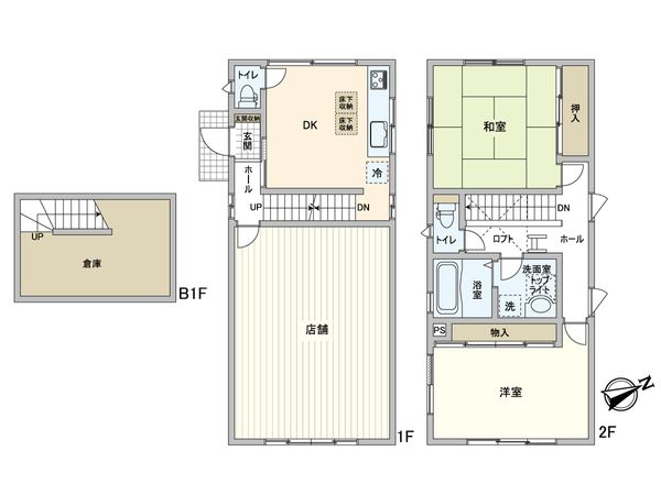 松戸市常盤平2丁目 店舗付住宅 間取図(平面図)