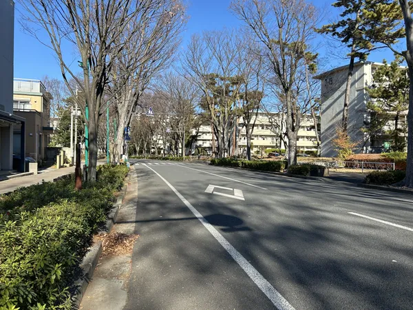 前面道路は歩道がございます