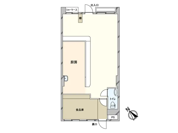 厨房スペースを備えており、飲食店としてのスタートがしやすい店舗です（業務用コンロ、流し台等は別途設置要）。1階路面で視認性も良好です。