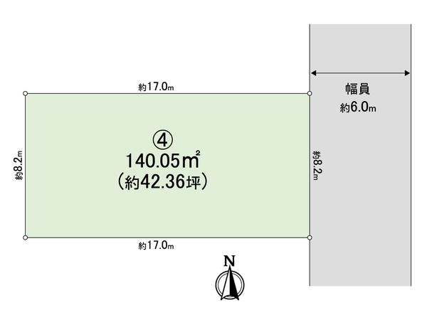流山市木2丁目 土地 4区画 区画図 流山市木2丁目 土地 4区画 区画図