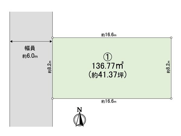 流山市木2丁目 土地 1区画 区画図 流山市木2丁目 土地 1区画 区画図