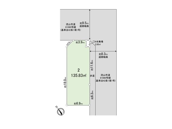 流山市鰭ケ崎 土地 2区画 区画図 流山市鰭ケ崎 土地 2区画 区画図