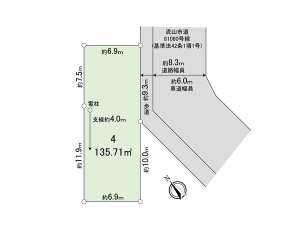流山市鰭ケ崎 土地 4区画 区画図 流山市鰭ケ崎 土地 4区画 区画図