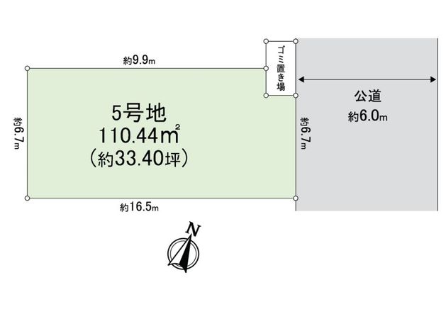 松戸市八ケ崎緑町 土地 5号地 区画図 松戸市八ケ崎緑町 土地 5号地 区画図