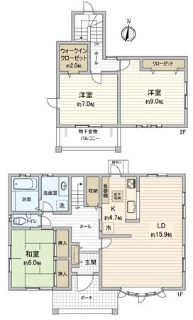 松戸市平賀 戸建 間取図(平面図) 松戸市平賀 戸建 間取図(平面図)