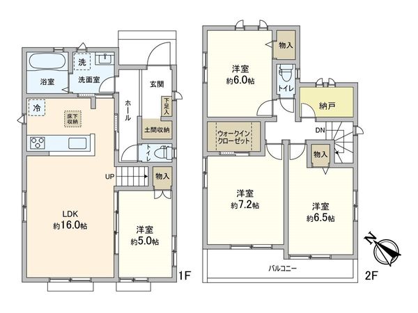 流山市古間木 新築戸建 B号棟 間取図(平面図) 流山市古間木 新築戸建 B号棟 間取図(平面図)