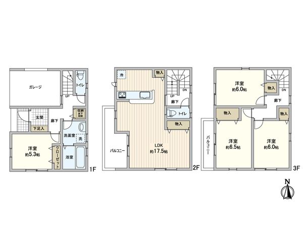 三郷市幸房 新築戸建 間取図(平面図) 間取図(平面図)