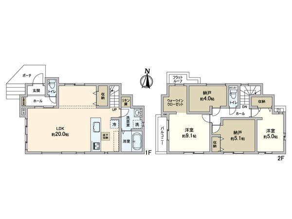松戸市中金杉2丁目 新築戸建 1号棟 間取図(平面図) 松戸市中金杉2丁目 新築戸建 1号棟 間取図(平面図)