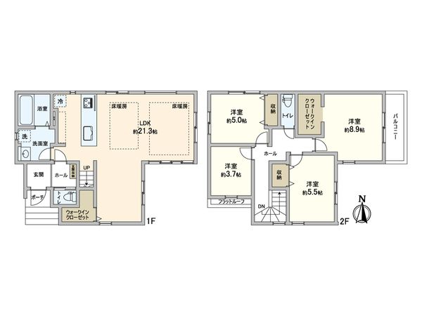 三郷市新和1丁目 新築戸建 1号棟 間取図(平面図) 間取図(平面図)