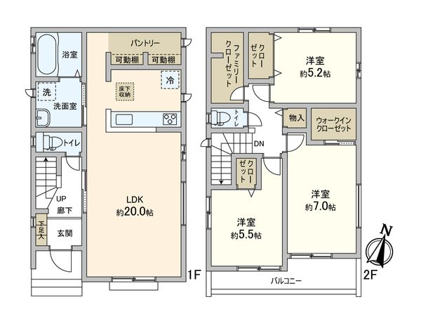 松戸市小金原5丁目 新築戸建 B号棟 間取図(平面図) 松戸市小金原5丁目 新築戸建 B号棟 間取図(平面図)