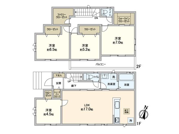 松戸市小金原5丁目 新築戸建 A号棟 間取図(平面図) 松戸市小金原5丁目 新築戸建 A号棟 間取図(平面図)