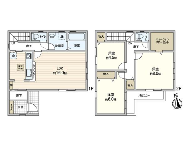松戸市西馬橋2丁目 新築戸建 1号棟 間取図(平面図) 松戸市西馬橋2丁目 新築戸建 1号棟 間取図(平面図)