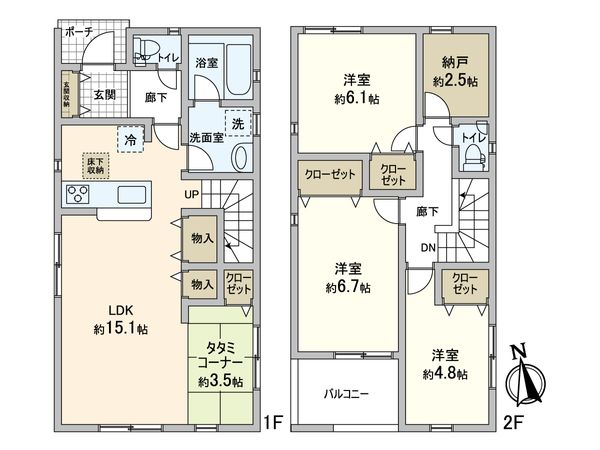 松戸市西馬橋5丁目 新築戸建 4号棟 間取図(平面図) 松戸市西馬橋5丁目 新築戸建 4号棟 間取図(平面図)