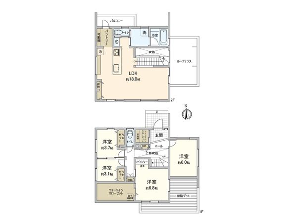 流山市前ケ崎 戸建 間取図(平面図) 流山市前ケ崎 戸建 間取図(平面図)