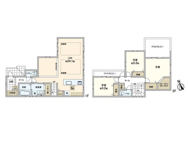 松戸市栄町8丁目 新築戸建 間取図(平面図) 間取図(平面図)