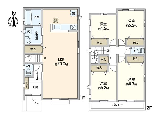 松戸市小金原7丁目 新築戸建 B号棟 間取図(平面図) 松戸市小金原7丁目 新築戸建 B号棟 間取図(平面図)