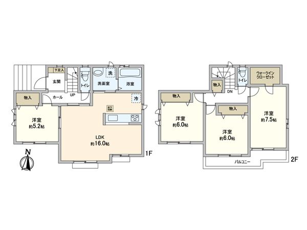 松戸市小金原7丁目 新築戸建 A号棟 間取図(平面図) 松戸市小金原7丁目 新築戸建 A号棟 間取図(平面図)