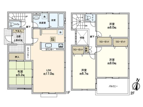 三郷市泉1丁目 戸建 間取図(平面図) 三郷市泉1丁目 戸建 間取図(平面図)
