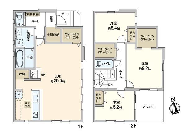 松戸市西馬橋3丁目 新築戸建 1号棟 間取図(平面図) 松戸市西馬橋3丁目 新築戸建 1号棟 間取図(平面図)