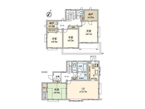 三郷市谷口 戸建 間取図(平面図) 三郷市谷口 戸建 間取図(平面図)