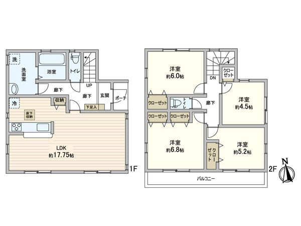 三郷市早稲田3丁目 新築戸建 間取図(平面図) 三郷市早稲田3丁目 新築戸建 間取図(平面図)