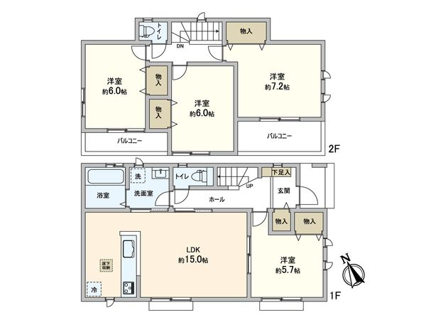 三郷市早稲田7丁目 新築戸建 D号棟 間取図(平面図) 三郷市早稲田7丁目 新築戸建 D号棟 間取図(平面図)