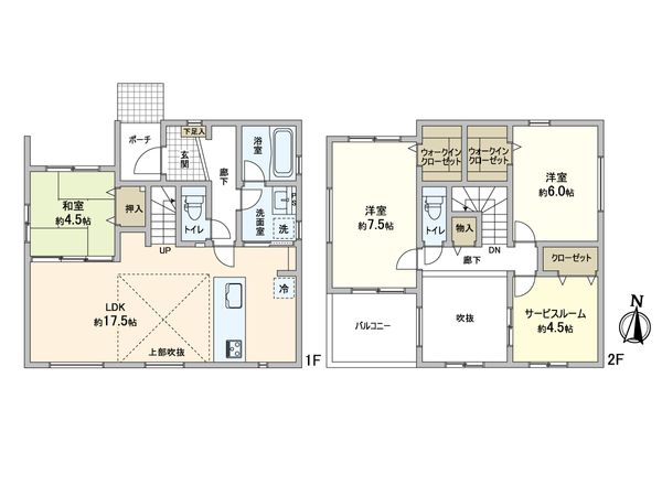 流山市三輪野山1丁目 新築戸建 間取図(平面図) 流山市三輪野山1丁目 新築戸建 間取図(平面図)