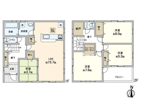 三郷市彦成1丁目 新築戸建 4号棟 間取図(平面図) 三郷市彦成1丁目 新築戸建 4号棟 間取図(平面図)